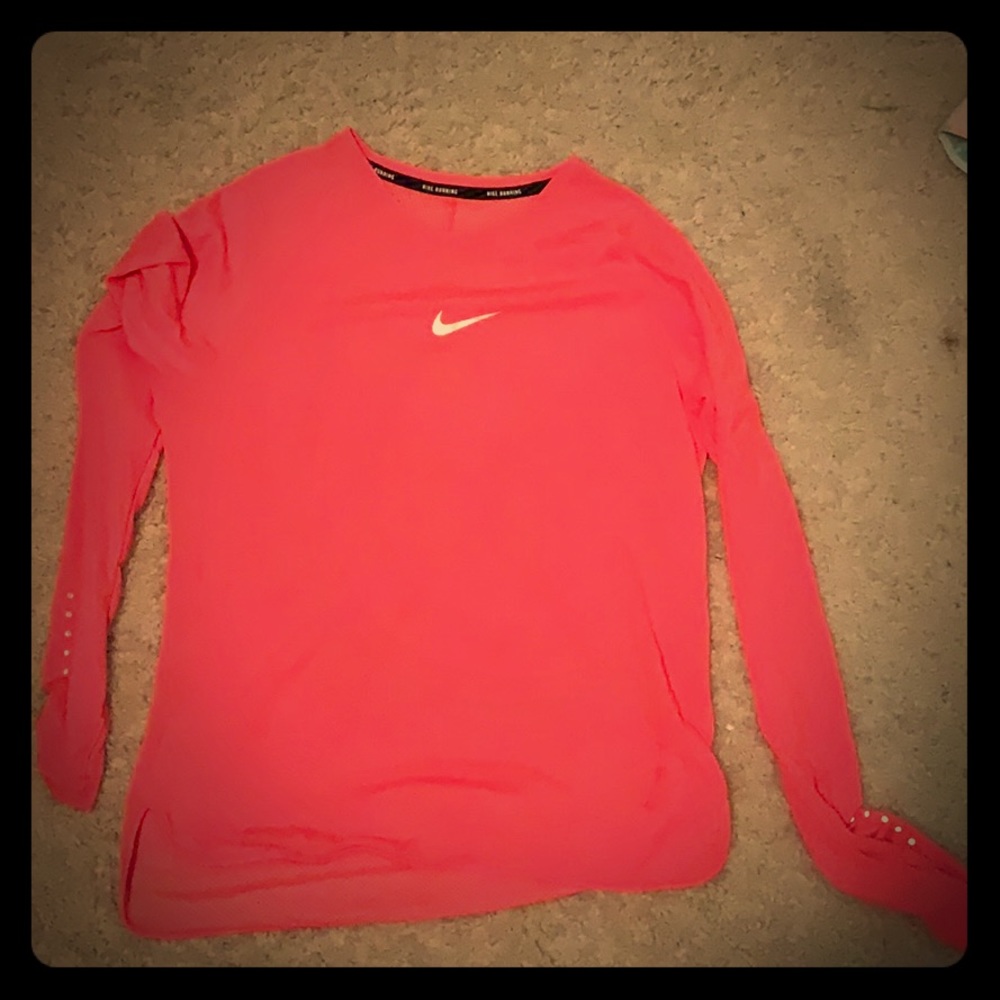 Coral Nike running long sleeve